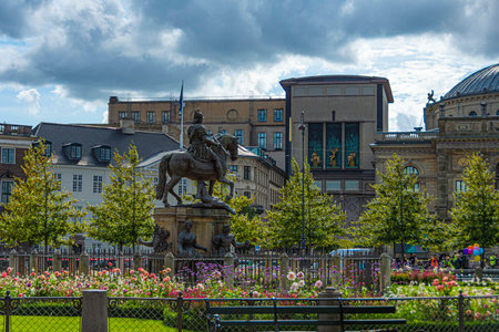 square in the center of Copenhagen city. Denmark.の写真素材