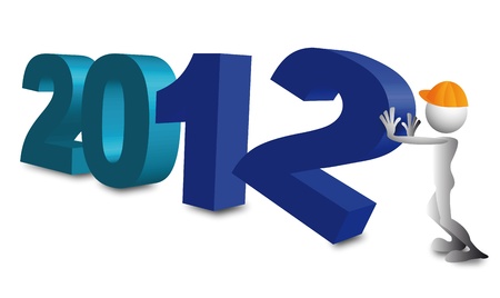 2012 3d blueのイラスト素材