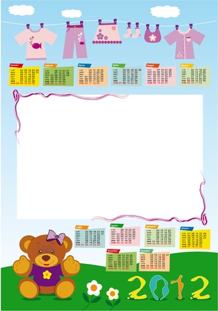 2012 calendar based girlのイラスト素材