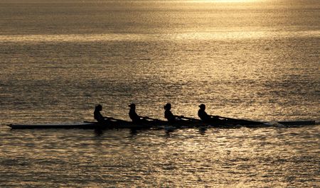 Boat in the sunsetの写真素材