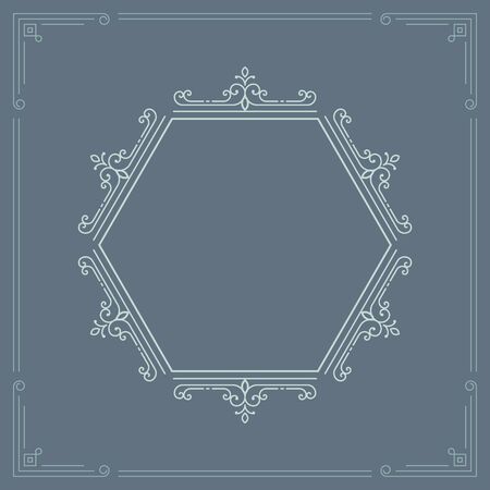 Sacred geometrical hexagon frames premium with simple lines.のイラスト素材