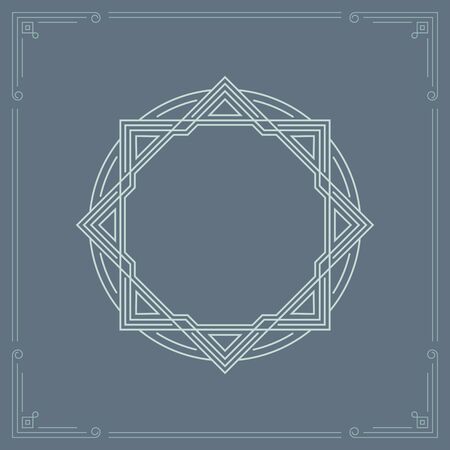 Elegant Sacred Geometric Frame Premiumのイラスト素材