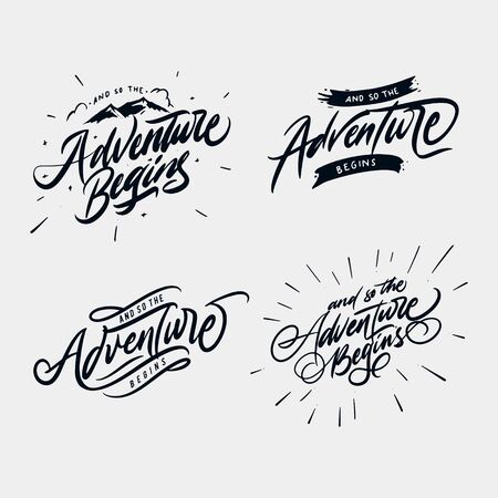 Premium adventure themed lettering quote sets.のイラスト素材