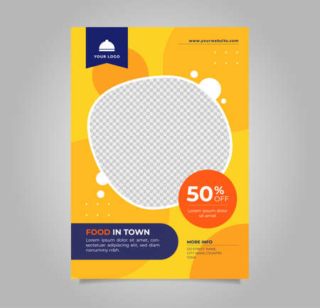 Abstract geometric yellow food flyer templateのイラスト素材
