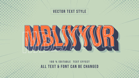 Mbliyur vector retro text style effectのイラスト素材