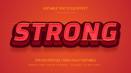 Strong editable 3d vector text style effect. Editable illustrator text style.のイラスト素材