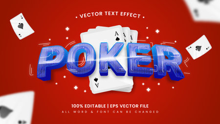 Poker 3d Text Style Effect. Editable illustrator text style.のイラスト素材