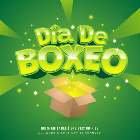 Dia De Boxeo 3d Text Style Effect. Editable Illustrator Text Style.のイラスト素材