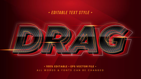 Drag Sport Car 3d Text Style Effect. Editable illustrator text style.のイラスト素材