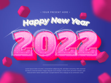 Happy New Year 2022 Festive Event Bannerのイラスト素材