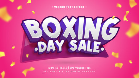 Boxing Day Sale 3d Text Style Effect. Editable Illustrator Text Style.のイラスト素材
