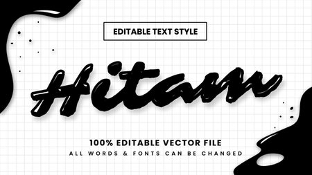 Black Ink 3d Text Style Effect. Editable illustrator text style.のイラスト素材