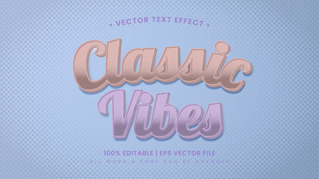 Classic Vibes Retro 3d Editable Text Style Effectのイラスト素材