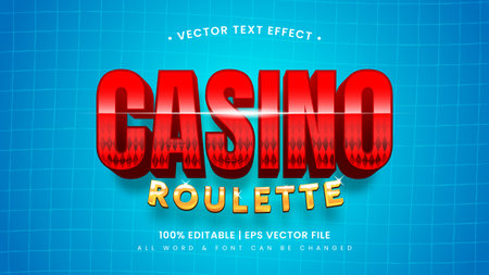 Casino Roulette 3d Text Style Effect. Editable illustrator text style.のイラスト素材