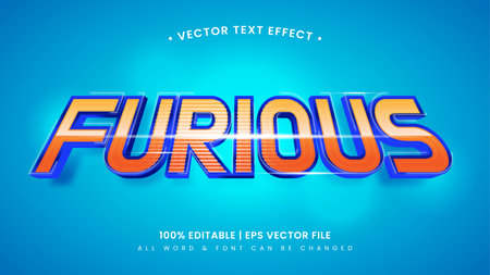 Furious fast speed 3d text style effect. Editable illustrator text style.のイラスト素材