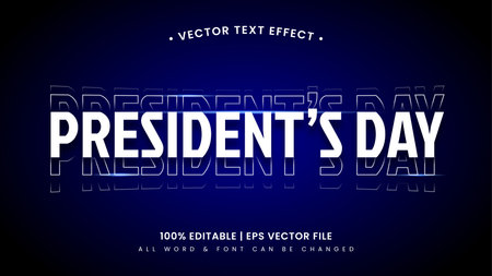President's day 3d text style effect. Editable illustrator text style.のイラスト素材