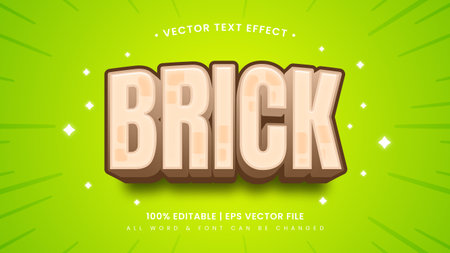 Brick Game 3d Text Style Effect. Editable illustrator text style.のイラスト素材