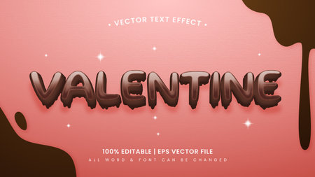Valentine 3d text style effect. Editable illustrator text style.のイラスト素材