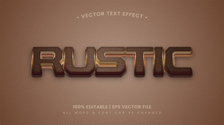 Rustic metal 3d text style effect. Editable illustrator text style.のイラスト素材