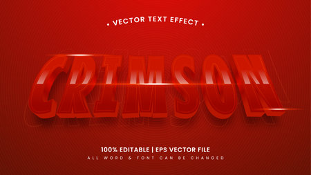Red Crimson 3d text style effect. Editable illustrator text style.のイラスト素材