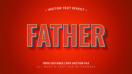 Father retro 3d text style effect. Editable illustrator text style.のイラスト素材