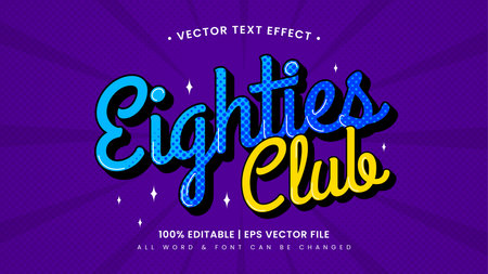 Eighties Club Retro 3d Editable Text Style Effectのイラスト素材