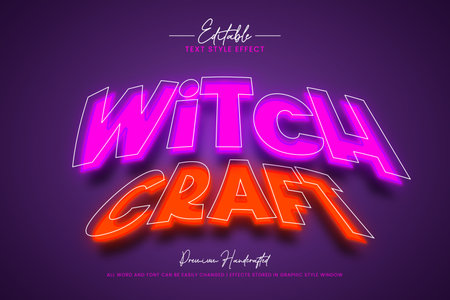 Witch Craft Halloween Editable Text Style Effectのイラスト素材