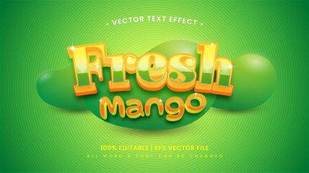 Fresh Mango 3d text style effect. Editable illustrator text style.のイラスト素材