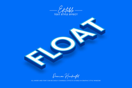 Float Isometric 3d Text Style Effect. Editable illustrator text style.のイラスト素材