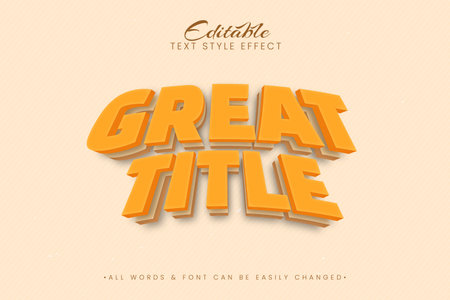 Great Title 3d Text Style Effect. Editable illustrator text style.のイラスト素材