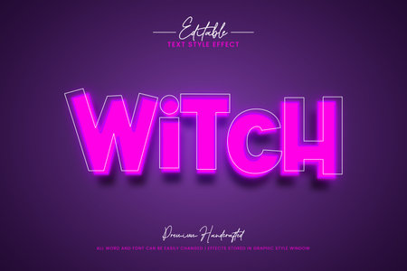 Witch Halloween Editable Text Style Effectのイラスト素材