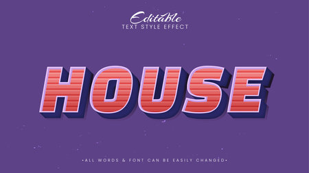 House vintage retro 3d text style effect. Editable illustrator text style.のイラスト素材