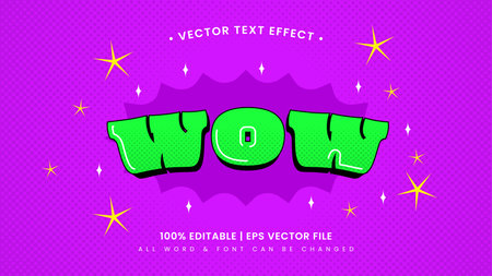 Wow Cartoon Retro 3d Editable Text Style Effectのイラスト素材