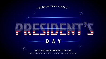 President's day 3d text style effect. Editable illustrator text style.のイラスト素材