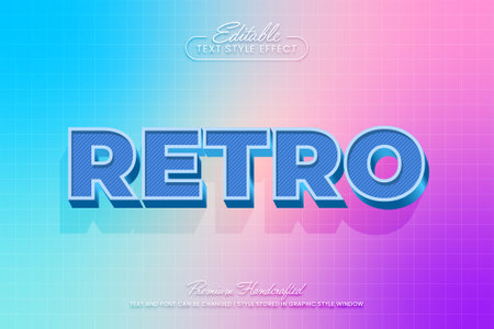 Retro headline editable 3D vector text style effect, suitable for creating eye-catching text graphics for digital and print media such as posters, social media posts, banners, and advertisements.のイラスト素材