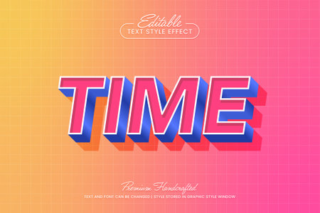 Retro headline editable 3D vector text style effect, suitable for creating eye-catching text graphics for digital and print media such as posters, social media posts, banners, and advertisements.のイラスト素材