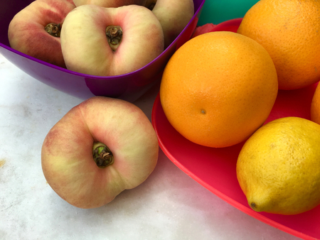 Fresh donut peaches fruits