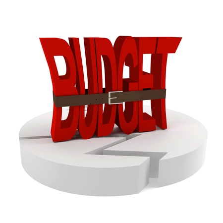 Symbolizes - the crisis in the budget on a white background.の写真素材