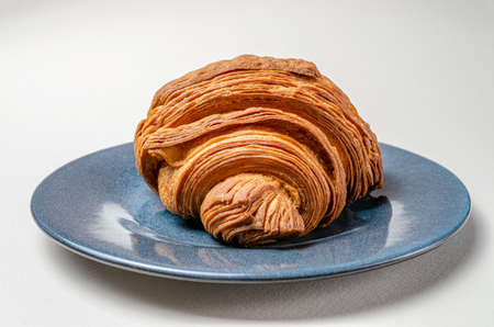 Croissants with strawberries and chocolate. High quality photoの写真素材