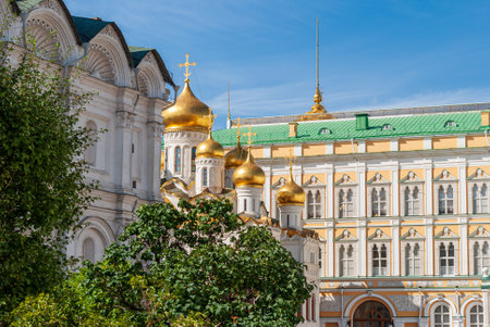 Epiphany Cathedral Moscow. View from below The Kremlin Temples High quality photoの写真素材