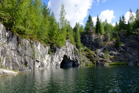Marble career and the place of its production. Background stone, industrial material for making buildings and interior.の写真素材
