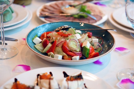 Chinese vegetable salad on the dining table.の写真素材