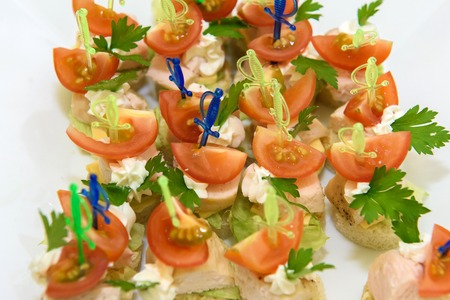 A rich luxurious meal in the restaurant.