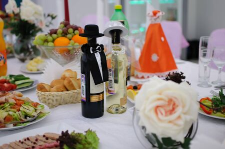 Cold Appetizers with a variety of food on the table.の写真素材