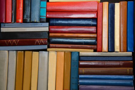 Piles of book stacked. Reading books is unique of education. Background rare reading. Education for erudite.の写真素材
