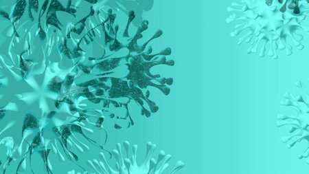 Coronavirus Ncov-19 isolated on background in 3d. A dangerous pathogenic virus that causes pneumonia.の写真素材