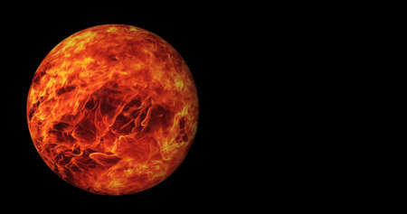 Abstract red planet is moving at you.