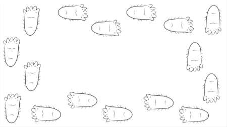 Sasquatch footprints are the comical.の写真素材