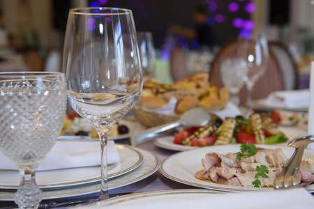 Festive food in the reception room.の写真素材