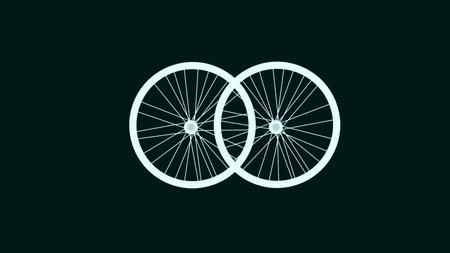Bicycle wheel spins isolated.